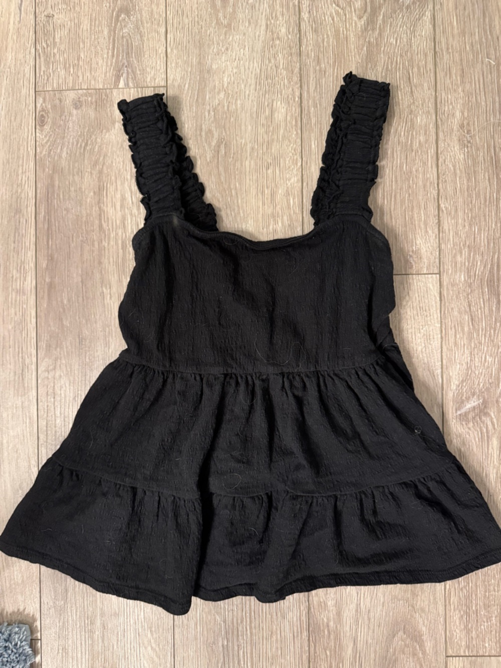 Altar'd State Black Ruffled Camisole Tank